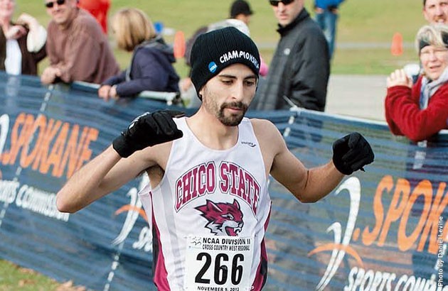 Wildcat senior Isaac Chavez crosses the finish line to win the NCAA West Region Cross Country Championships. He joins Scott Bauhs, Pat Boivin as the only Wildcats to have won the West Region.