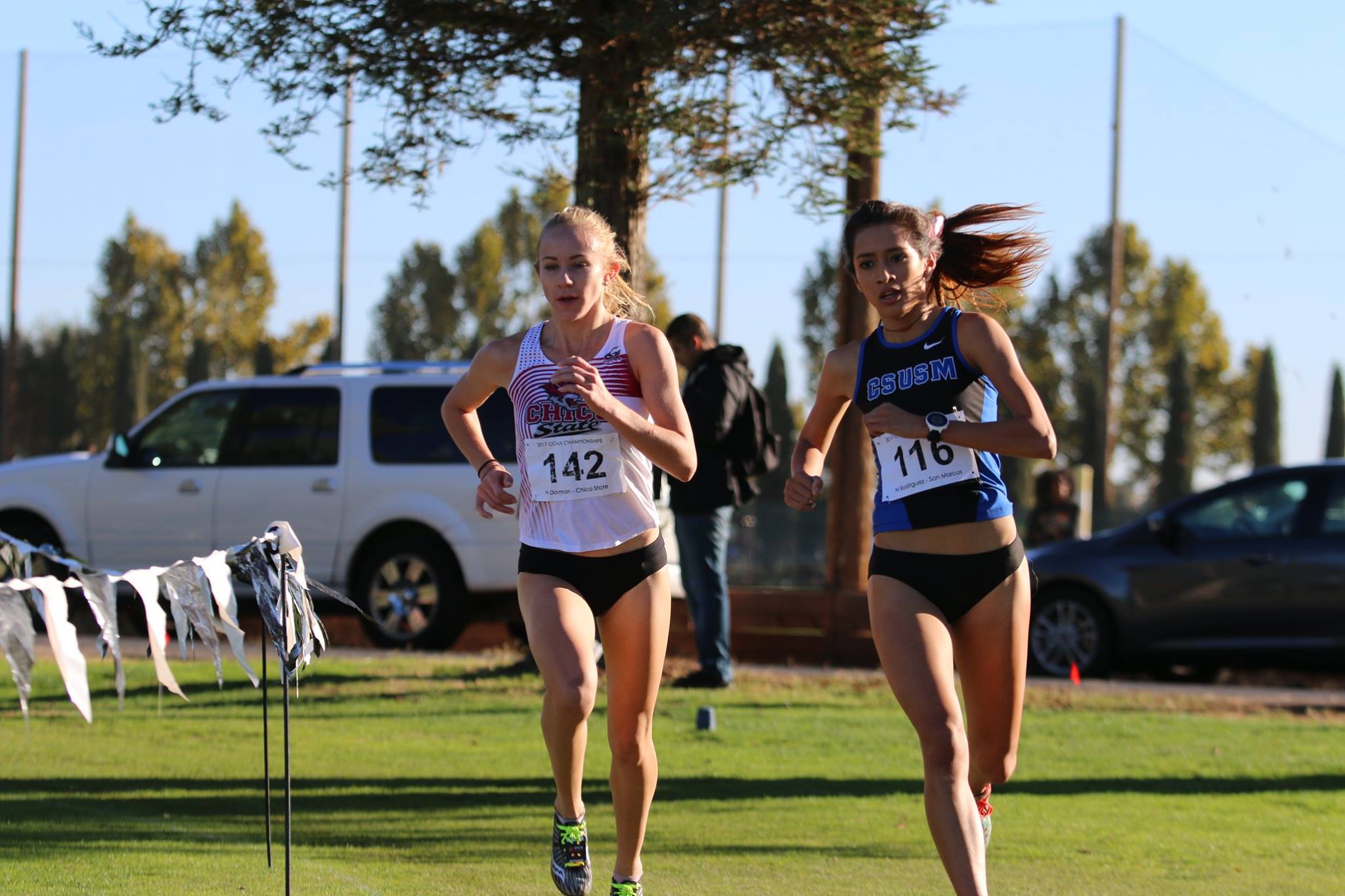 Hannah Dorman (Sr) would run each lap faster than the one before, and would eventually squeeze off San Marcos' standout Natalie Rodriguez to secure the overall win.