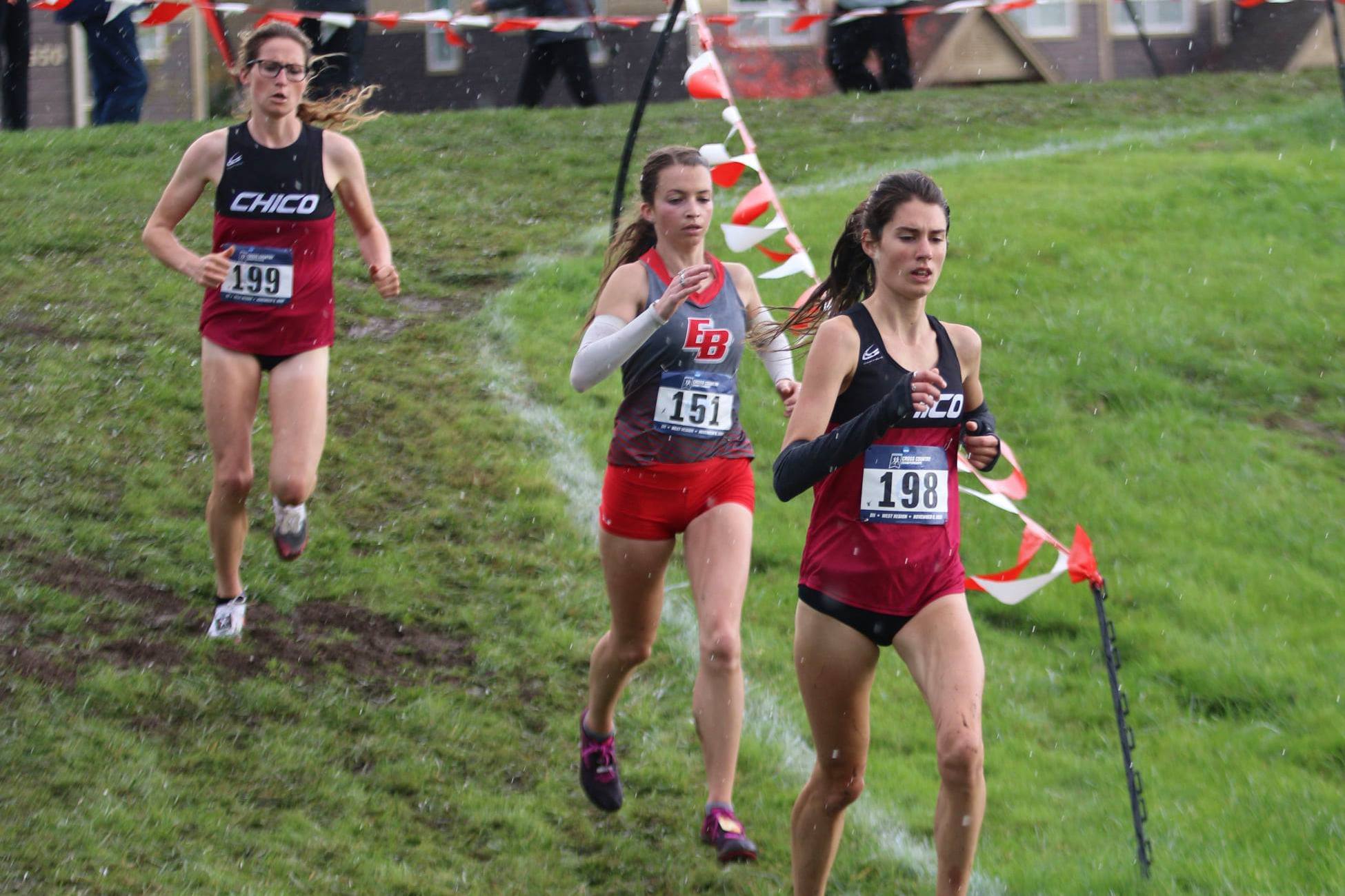 Katie Hawley (198) bounced back nicely from a rough 28th place CCAA run with her first All Region race, placing 20th. Teammate Hannah Ryan (199) would nab the final All Region honor with her eventual 25th place finish.