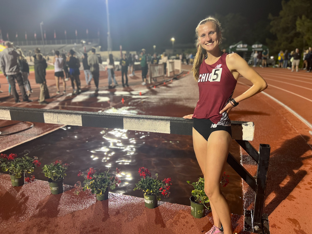 RS Frosh Hannah Wirth has PR'd in each steeple that she's run this season. Last week, while taking 2nd in the CCAA Championships she ran an 11:05 PB. Tonight she would Barely miss joining the sub-11 club, (and our top-10 list) with her 11:00.6 second-place run. The new PB does land her on the NCAA provisional list, and gives her some awesome momentum to pick up from as we start her Sophomore season in a year.
