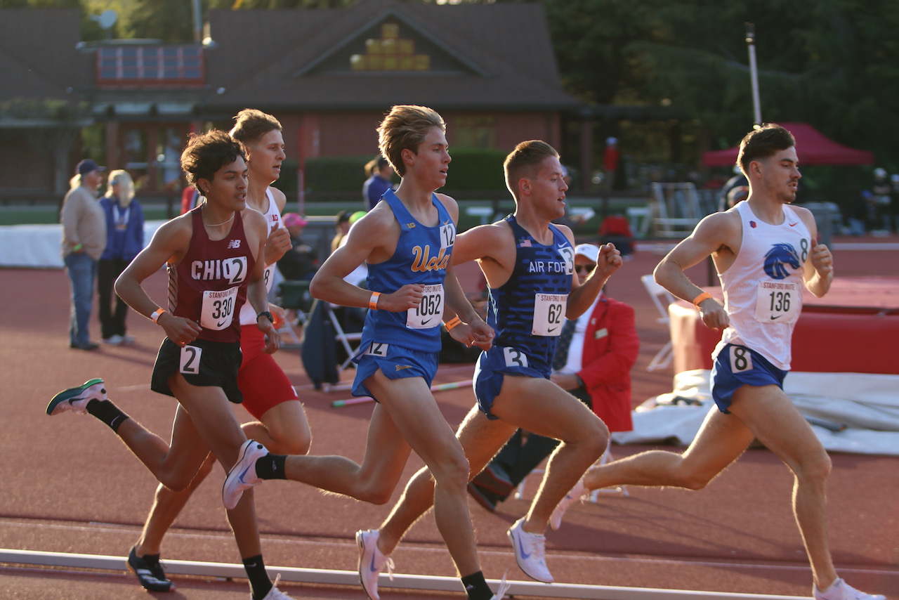 RS Sophomore Damian Garcia had an incredible weekend, running a 3:43.5 at Stanford (57.1 final lap), and then a 1:50.4 the following day in SF. He would also anchor our DMR to victory on Saturday.