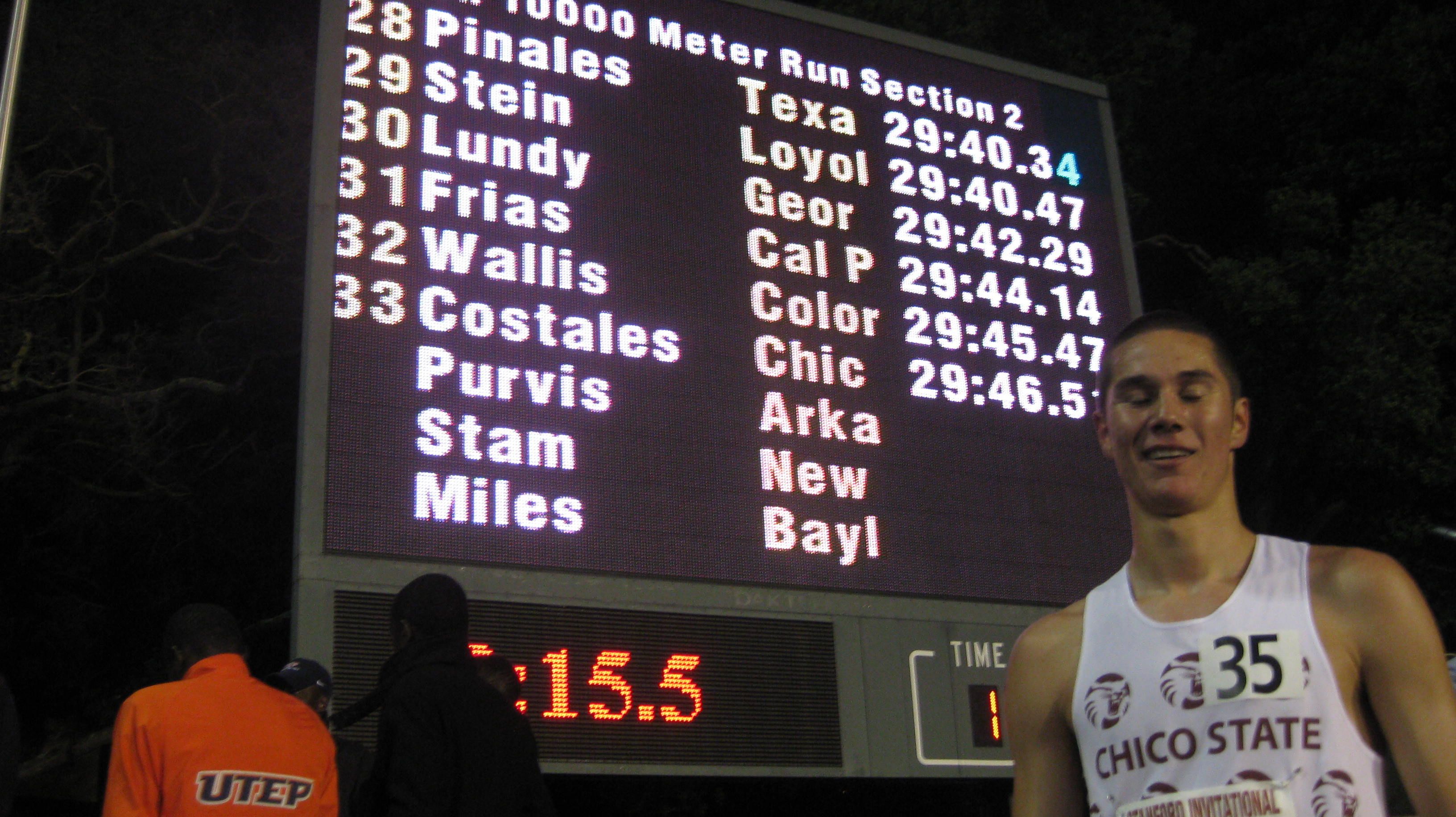 Anthony Costales showing how he ran 29:46 with his eyes closed ;)