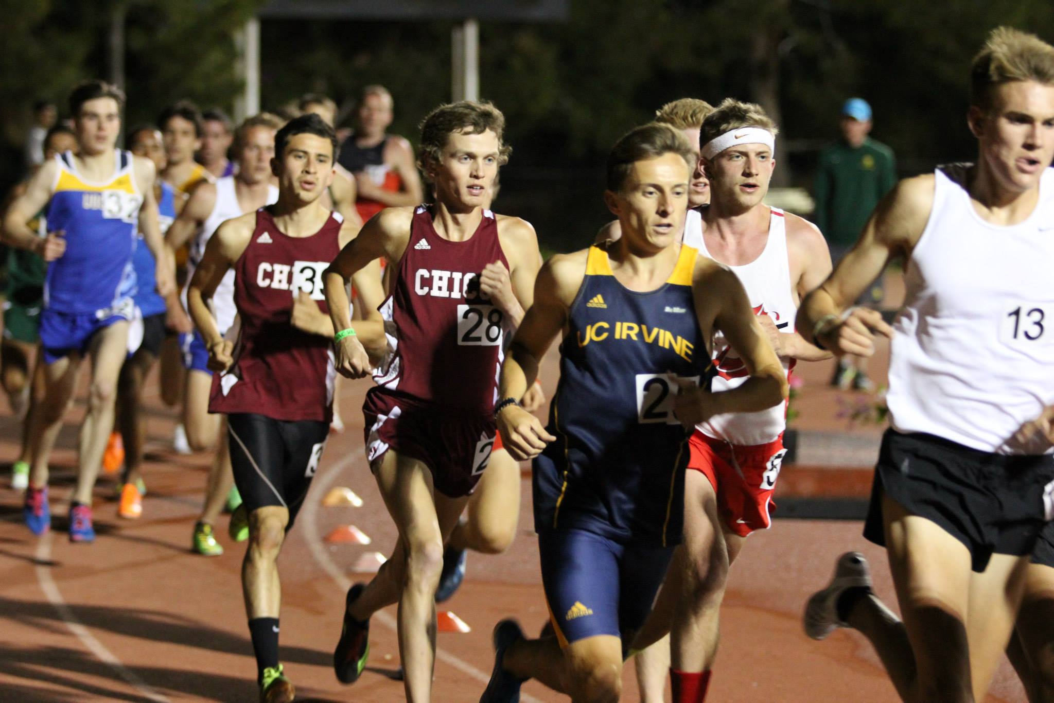 Senior Dillon Breen dipped under the 15 minute mark for the first time on Friday night. Teammate Alan Cuevas ran to an eventual 14:46 final time in the same heat (two), after being tripped and spiked in the first kilometer of Heat 1 on Friday night. He exited the track soon thereafter and would re-join the fun as Heat II took to the track... eventually running his second best time ever despite being bloodied and bruised from the fall.