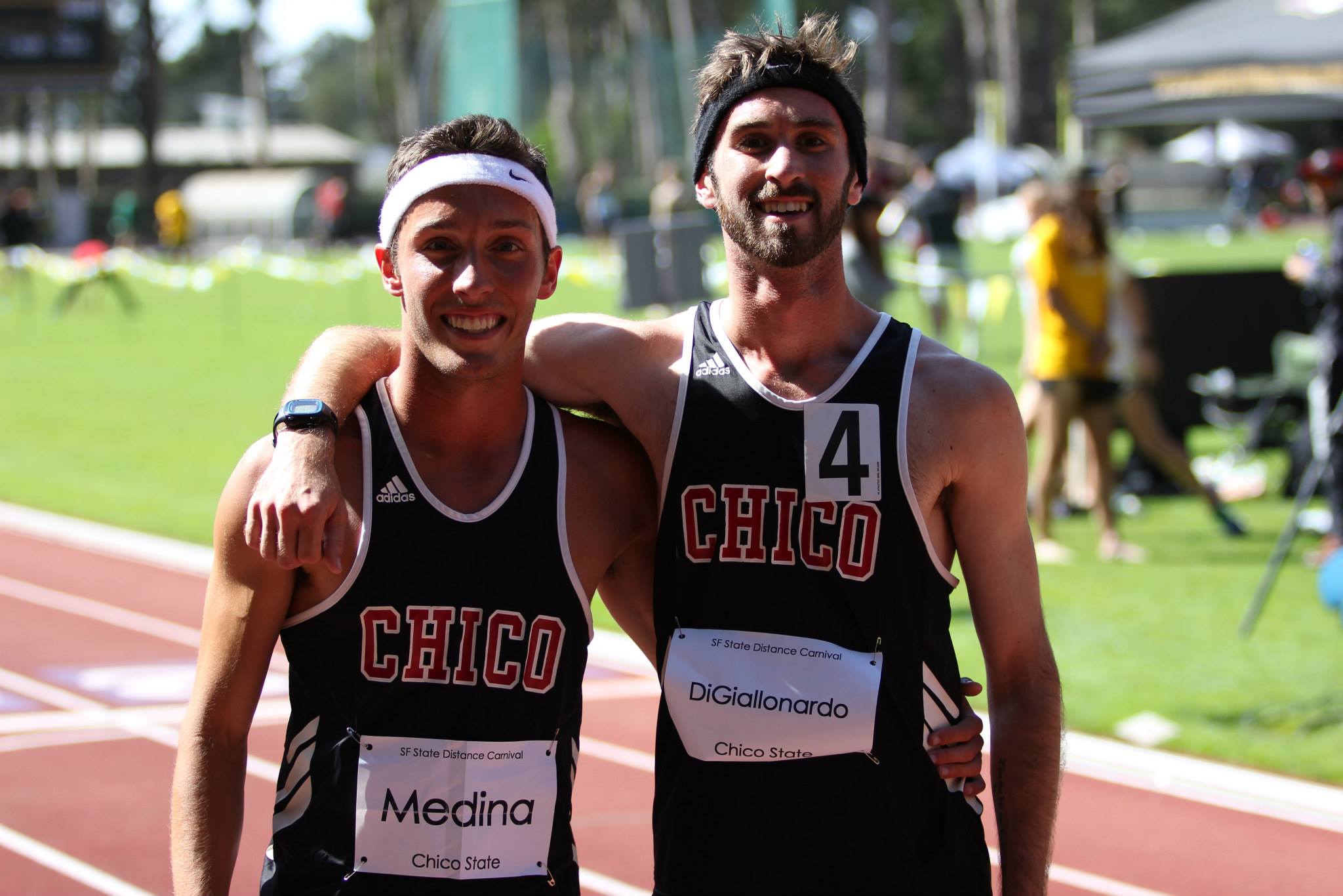 Everyone loves the Mile distance. On Friday RS Frosh Kyle Medina (Left) recorded a 4:05.12 Personal Best, while teammate Falco DiGiallonardo would do the same (4:08.77) as the pair would place 1st and 9th in the Inviatational mile at the SF Distance Carnival. Kyle's 4:05 converts down to a 3:46 1500, which moves him into 7th on the CSUC All Time metric mile list.