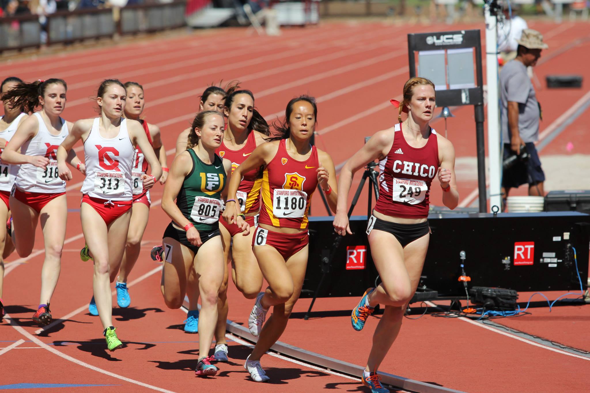 Another very impressive weekend of racing was recorded by Olivia Rae Watt who walked onto our team 3 years ago. Olivia ran an NCAA qualifying 4:29 in the 1500 at the SF Distance Carnival on Friday. On Saturday she would break her own school record for 800m while nearly winnning her heat at the Stanford Invite (2:10.87). Watt would finish her weekend with a 58 leg on the team's 3rd fastest in CSUC History 4 X 4 team (3:50).