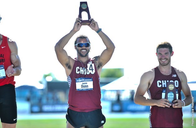 Podium finishes for Chico State decathletes, Jason Dunn (fifth) and Lane Andrews (seventh).