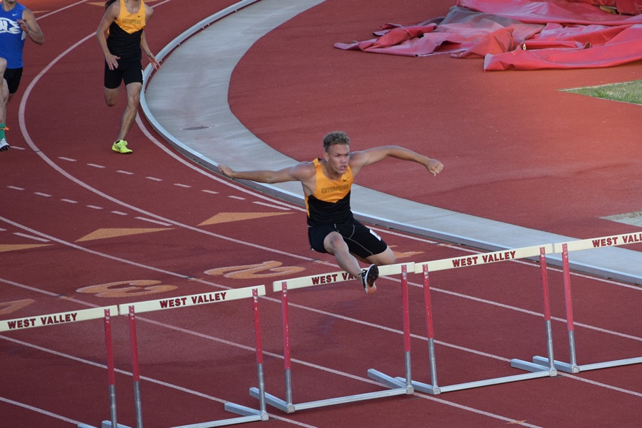 A dominant performance by Enterprise's Leslie Cummings in the boys 300 hurdles.(TC)