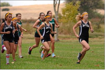 Butte's Sarah Brandt takes the early lead in the women's 5K race