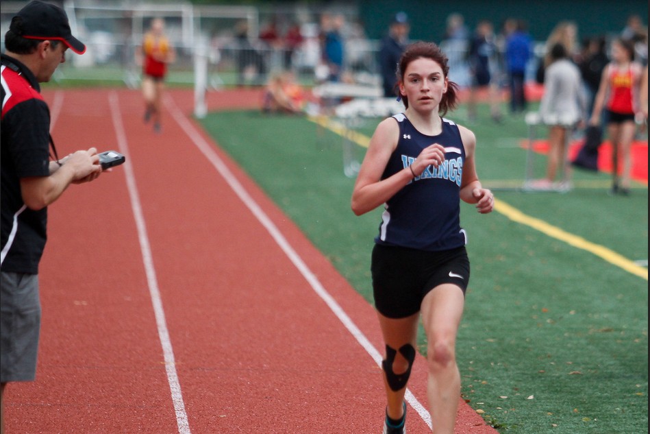 Pleasant Valley's Haley Askew started her day rolling to an easy win in the varsity girls 1600m.
