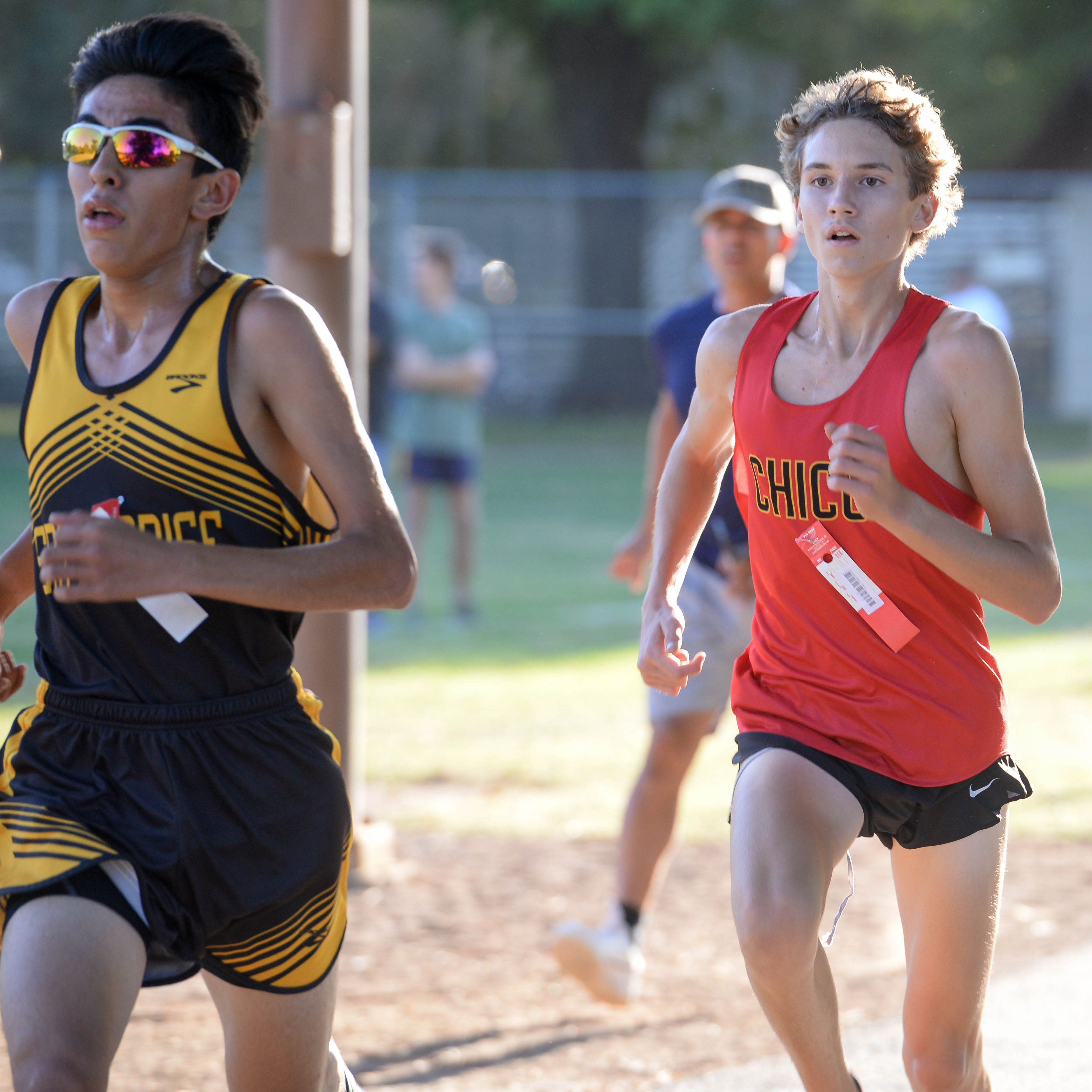 Chico's Mario Giannini stayed within striking distance of Enterprise's Nick Torres but everytime he pulled even, the Hornet senior would surge away including during the closing stretch of the race.